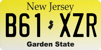 NJ license plate B61XZR