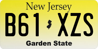 NJ license plate B61XZS