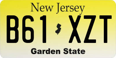 NJ license plate B61XZT