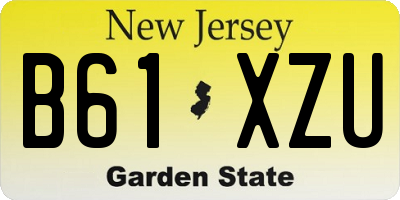 NJ license plate B61XZU
