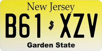 NJ license plate B61XZV