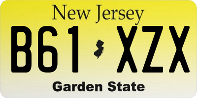NJ license plate B61XZX