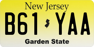 NJ license plate B61YAA
