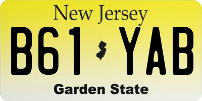 NJ license plate B61YAB
