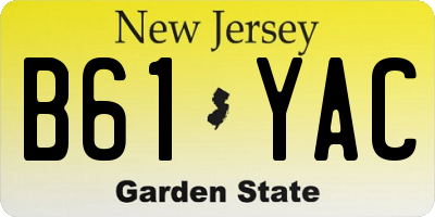 NJ license plate B61YAC