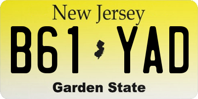 NJ license plate B61YAD