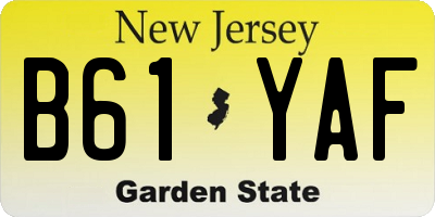 NJ license plate B61YAF