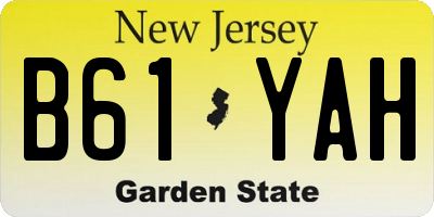 NJ license plate B61YAH