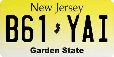 NJ license plate B61YAI