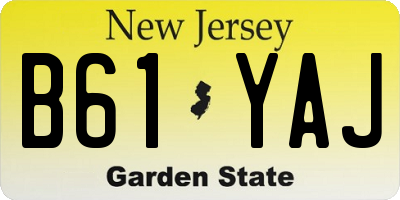 NJ license plate B61YAJ