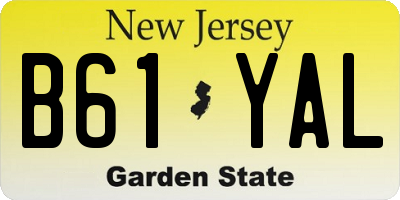 NJ license plate B61YAL