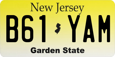 NJ license plate B61YAM