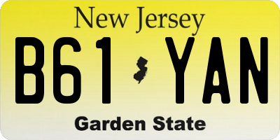 NJ license plate B61YAN