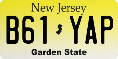 NJ license plate B61YAP