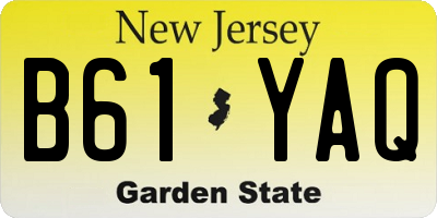 NJ license plate B61YAQ