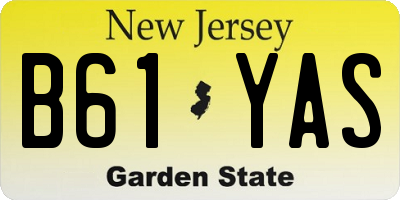 NJ license plate B61YAS
