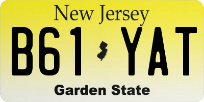 NJ license plate B61YAT