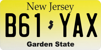 NJ license plate B61YAX
