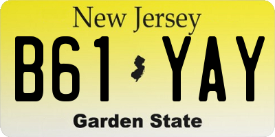 NJ license plate B61YAY