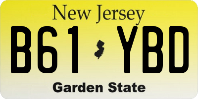 NJ license plate B61YBD