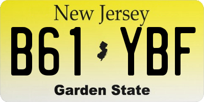 NJ license plate B61YBF