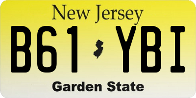 NJ license plate B61YBI