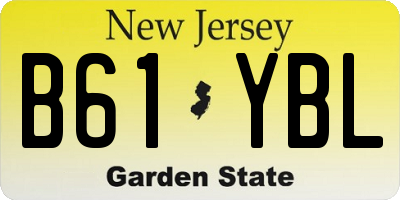 NJ license plate B61YBL