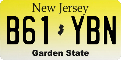 NJ license plate B61YBN