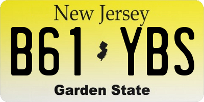 NJ license plate B61YBS