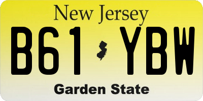 NJ license plate B61YBW