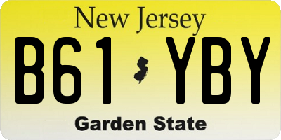 NJ license plate B61YBY
