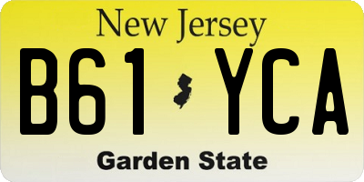 NJ license plate B61YCA