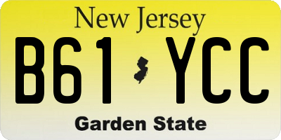 NJ license plate B61YCC