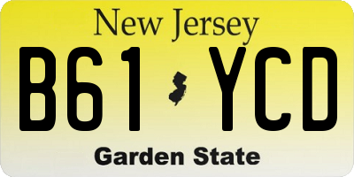 NJ license plate B61YCD