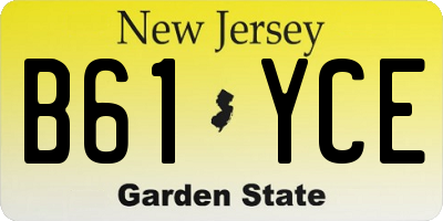 NJ license plate B61YCE