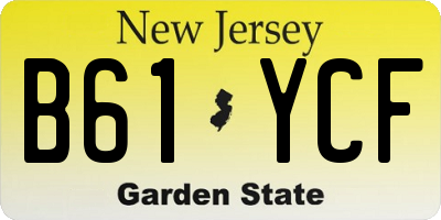 NJ license plate B61YCF