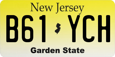 NJ license plate B61YCH