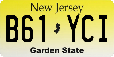 NJ license plate B61YCI