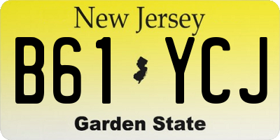 NJ license plate B61YCJ