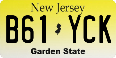 NJ license plate B61YCK