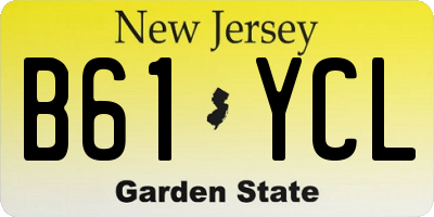 NJ license plate B61YCL