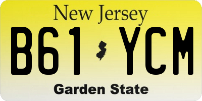 NJ license plate B61YCM