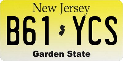 NJ license plate B61YCS