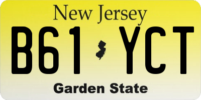 NJ license plate B61YCT