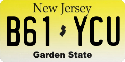 NJ license plate B61YCU