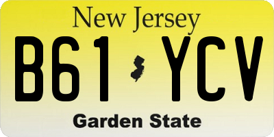 NJ license plate B61YCV