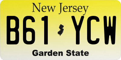 NJ license plate B61YCW