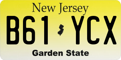 NJ license plate B61YCX