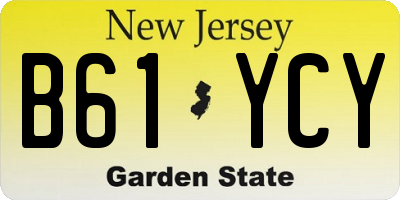 NJ license plate B61YCY