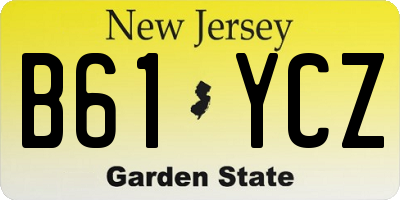 NJ license plate B61YCZ